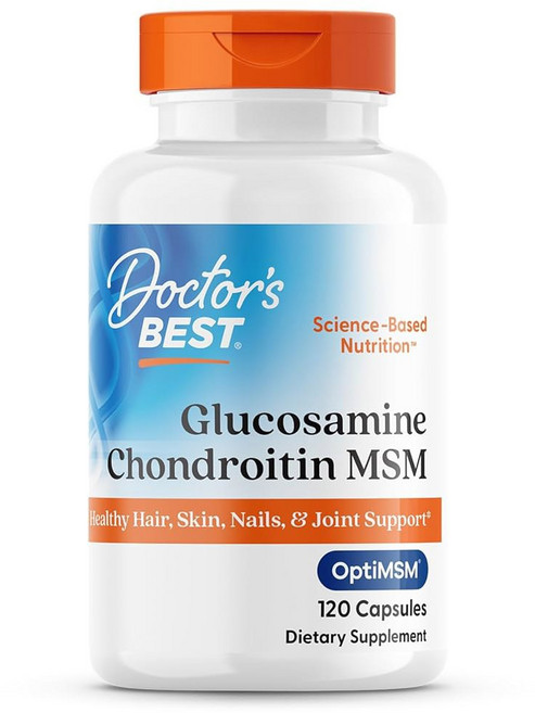 옵티MSM 캡슐이 함유된 닥터스 베스트 코사민 콘드로이틴 MSM 한 관절 구조 기능 및 편안함 비-GMO 텐 프리 대두 240 카운트(1팩) 지원, 1개