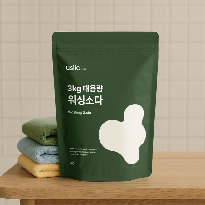 어슬릭 워싱소다(미국산) 강알칼리 세제 대용량 빨래냄새, 1개, 3kg