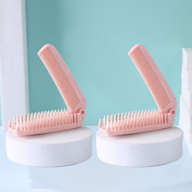 리빙드림 접이식 머리빗 꼬리빗 접이형 빗, 2개, 핑크계열