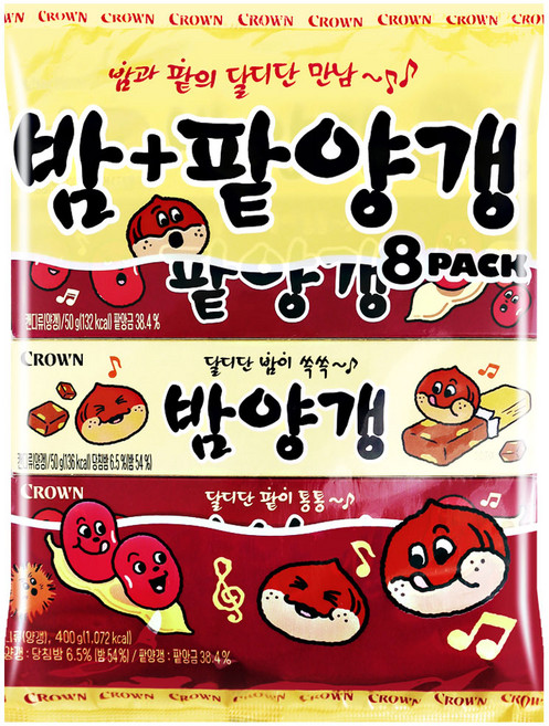 크라운 밤양갱 4p + 팥양갱 4p, 400g, 1세트