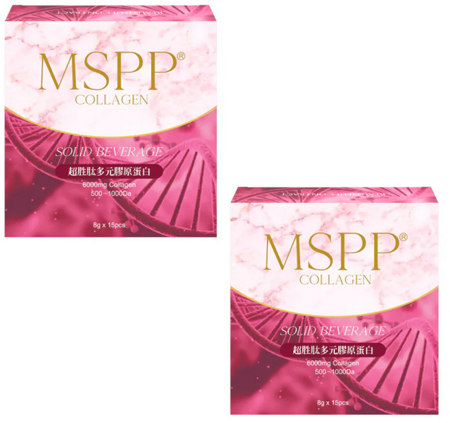 MSPP 超勝肽膠原蛋白固體飲 6000mg 500-1000Da 8g x 15包, 2套