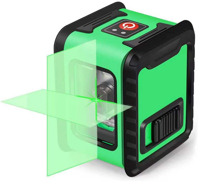 그린 레이저 레벨기 미니 고정밀 수평기 2라인 수직 수평기 각도측정기(배터리 미포함), 1개