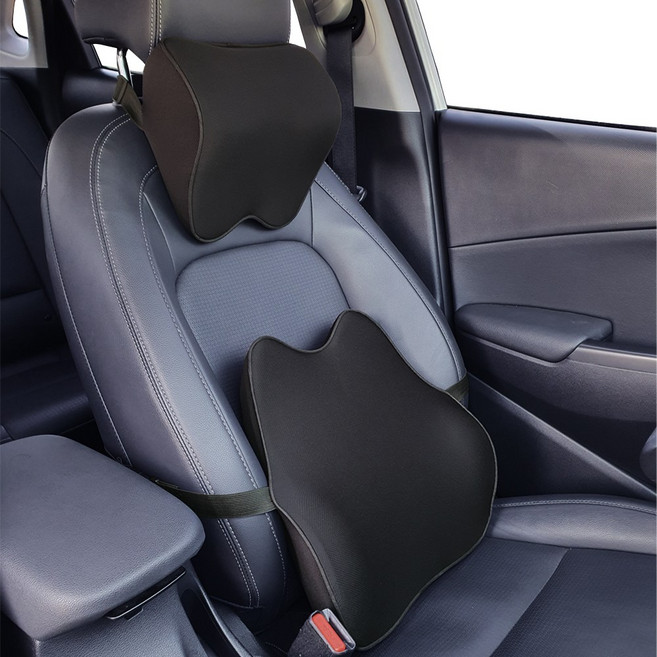 [공식] 지토스 자동차 허리쿠션 메모리폼 차량용 등받이 요추, 레드 테두리, 1개