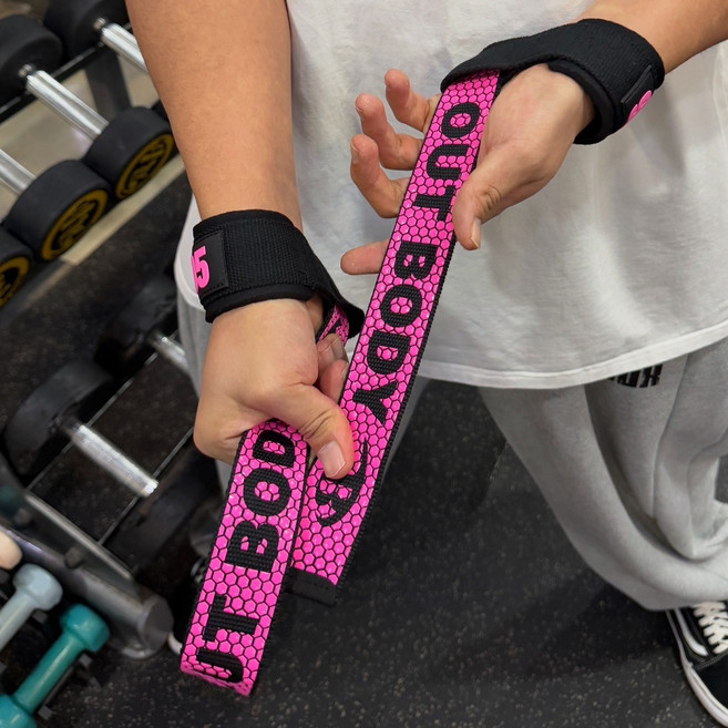 905 헬스스트랩 리프팅 그립 데드리프트 줄스트랩 헬스장갑 손목보호대 렛풀다운, 핑크, 1세트