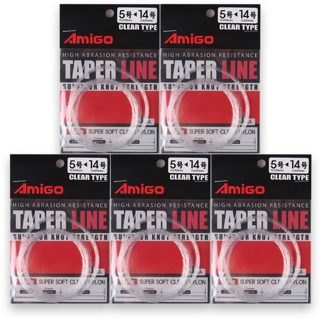 아미고 테이퍼라인 갈치 삼치지깅 루어, 클리어, 5개
