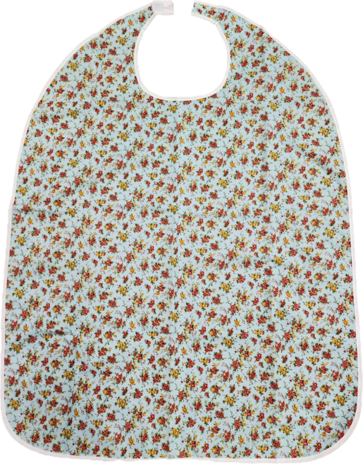 성인 턱받이 성인 앞치마 방수 환자용턱받이 식사 간병 요양, 민트들꽃, 1개