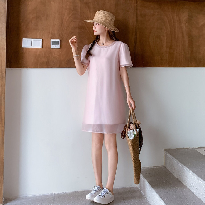 여름핑크오간자원피스XW1109P130K198