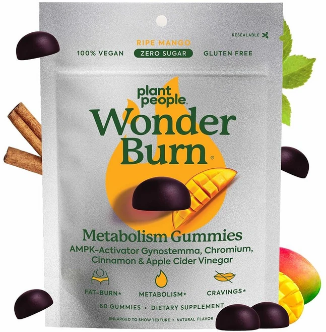 Plant People WonderBurn Metabolism & Cravings Control 젤리 무설탕 익은 망고 맛 (60개), Plant People WonderBurn Metabo, 1개, 60 - 쿠팡