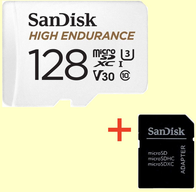 샌디스크 High Endurance 마이크로SD카드 Class10 UHS-I 블랙박스 자동차캠 홈CCTV 순환녹화용 메모리카드+ SD카드 케이스, 1개, 128GB