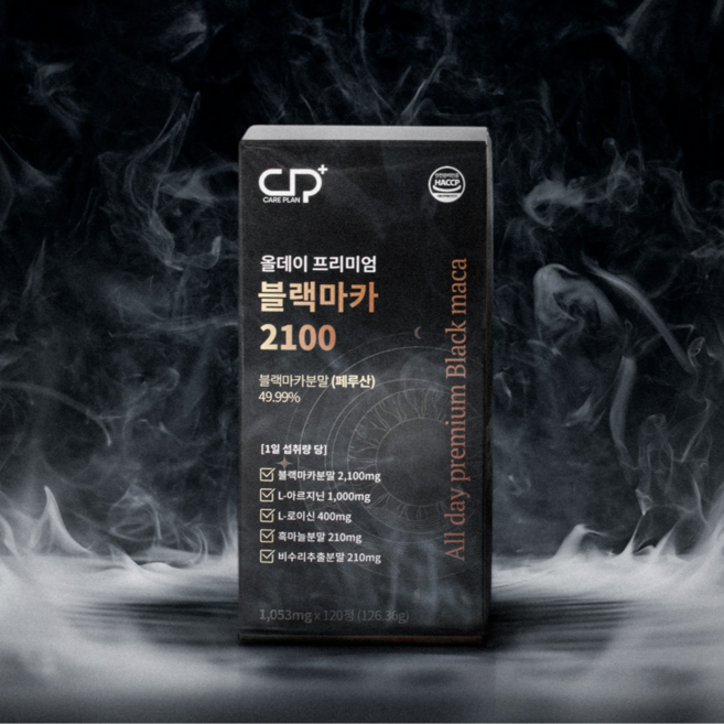 케어플랜 블랙마카 올데이 프리미엄 아르기닌 류신 흑마늘 야관문 1053mg X 120정, 2개, 1개입