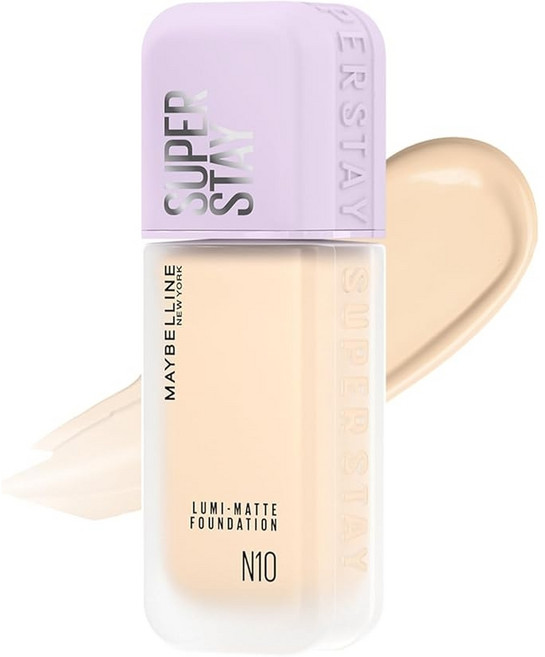 MAYBELLINE SUPER SAY 메이블린 슈퍼스테이 루미매트 리퀴드 파운데이션, N10 밝기 중간색, 1개