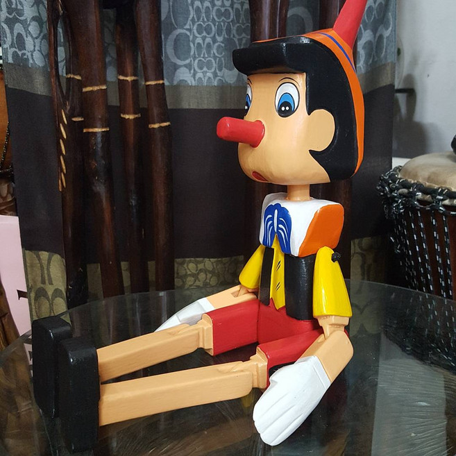 앉아있는 50cm 목각 관절 피노키오인형 선물 피노키오 장식소품 카페 장식품