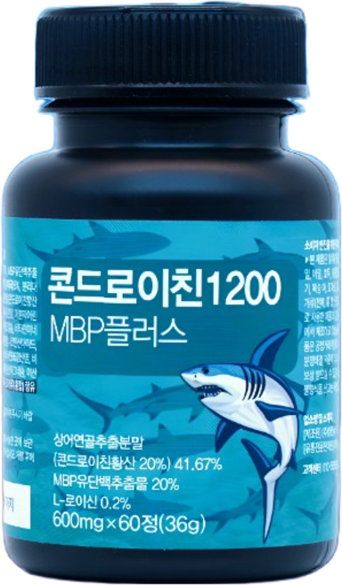 (닥터원) 미국산 상어연골 콘드로이친 1200 식약청 HACCP인증 MBP 유단백추출물 플러스, 1개, 60정