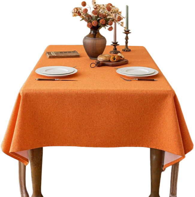 서플라이랩 솔리드컬러 방수 기능성 사각 고급 식탁보 테이블보, 140*220(6인용표준), 오렌지, 1개