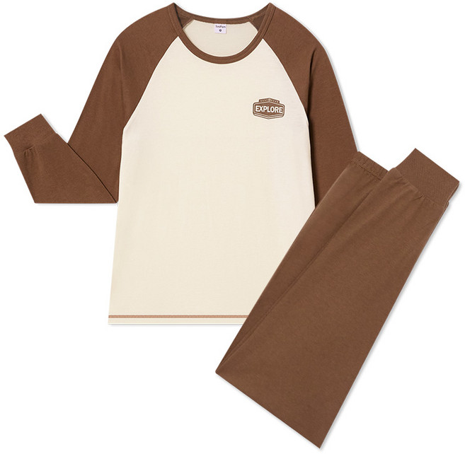 수아팜 남아 우든블록 코튼 긴팔 내의 세트