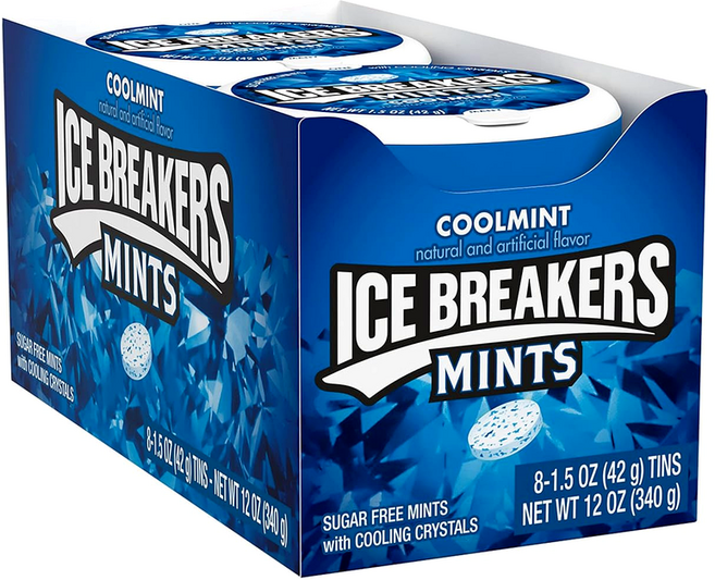 ICE BREAKERS Coolmint Sugar Free Breath Mints Tins 1.5 oz (8 Coun 아이스 브레이커스 쿨민트 무설탕 브레스 민트 틴 42g (, 8개