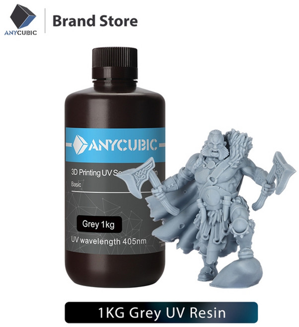 anycubic photon 405nm 1l resin for photon 3d printer lcd uv sensitive resin liquid printing material, 회색-1kg, 협력사, 1개