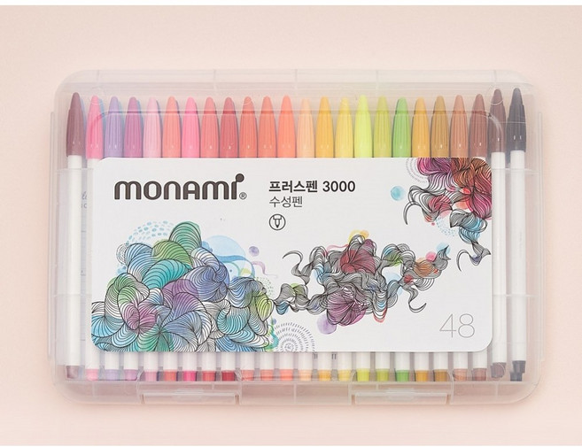 모나미 프러스펜 3000 플러스펜 수성펜 48색 세트, 단품