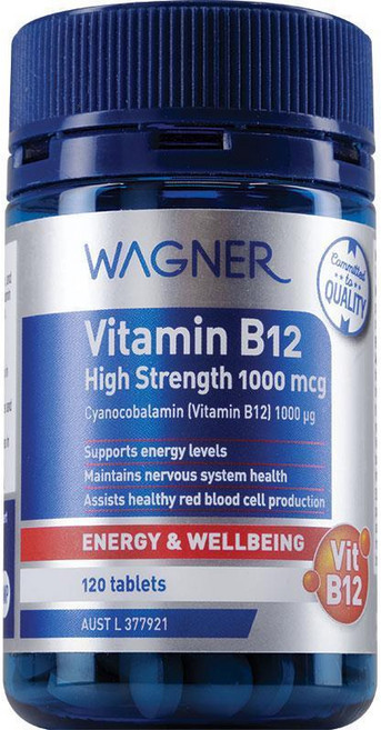 호주 와그너 Wagner Vitamin B12 하이 스트렝스 비타민B12 1000mcg, 4개, 120정