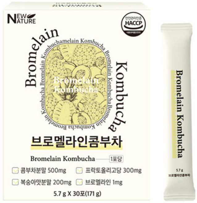 뉴네이처 브로멜라인 콤부차, 1개, 5.7g