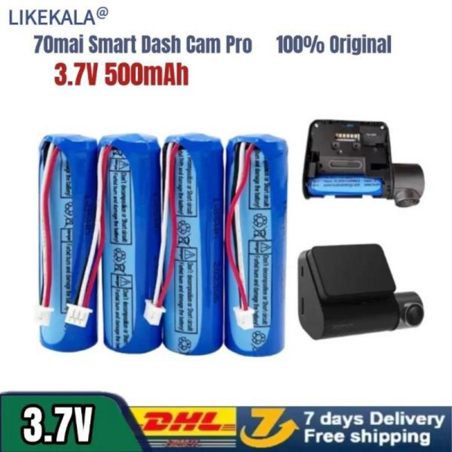 70mai 스마트 블랙박스캠 프로 A550 A800 미드라이브 D02 HMC1450 교체용 배터리 3선식 3.7V 500mAh 리튬, 04 1PCS, 01 3.7V용