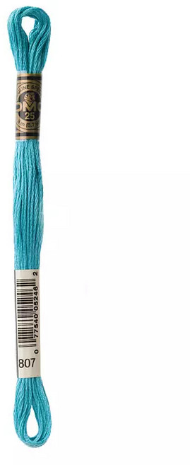 DMC 25號 Mouliné Spécial 十字繡線, 1個, 807. Turquoise Tide