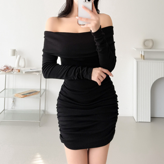 글램디브 아브칼 오프숄더 미니원피스 AB0193