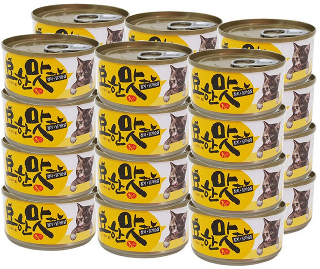 무/CAT-묘한맛 캔 80gx24개(box), 묘한맛 참치치킨 캔 80g, 80g, 24개