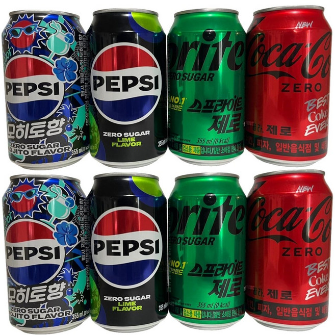 펩시 스프 제로콜라 355ml x 각 12개씩 총 48캔