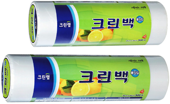 크린랩 크린백 롤 위생봉투 중 500매 + 대 500매, 1세트, FREE(one size)