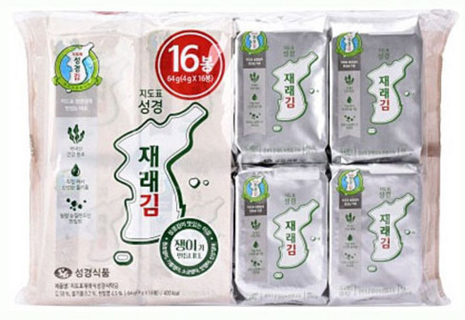 지도표 재래식 성경김, 64g, 1개