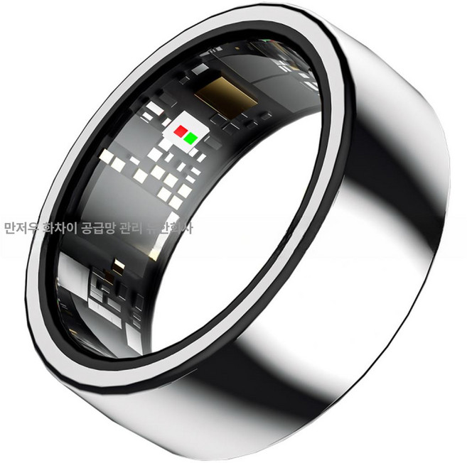 LA380 스마트 헬스 링 심박수 모니터 스트레스 측정 바이오넷 심전도 헬스체커 동경화, 실버 12호 63.5cm, 1개