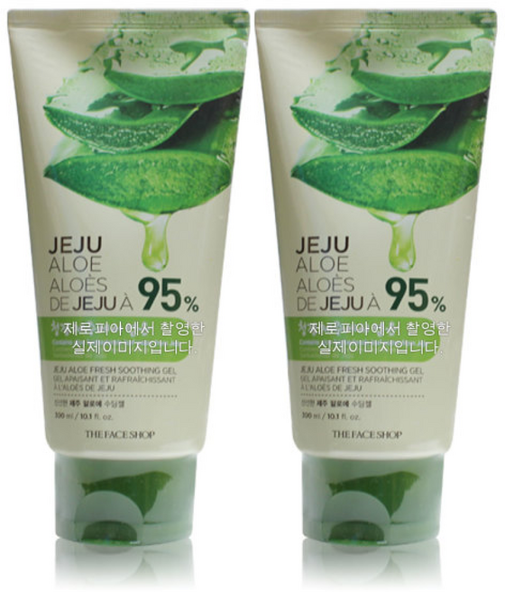 더페이스샵 신선한 제주 알로에 수딩젤 민감성 피부진정 보습 수분크림 팩, 300ml, 1개