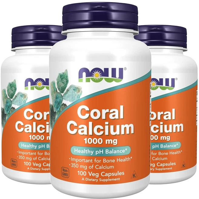 나우푸드 코랄 칼슘 1000mg 베지 캡슐, 100정, 3개 - 쿠팡