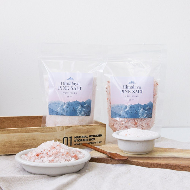 히말라야 핑크솔트 핑크소금 천연암염100% 입자구분, 1개, 1L, 가는소금