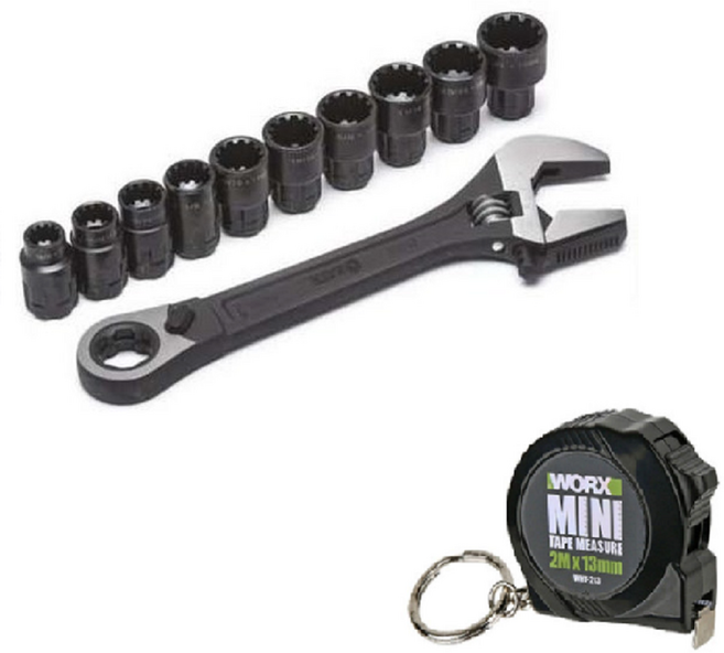 사타 3 in 1 멀티 몽키 스패너 블랙 + 소켓 10종 세트 ST09000, 1세트