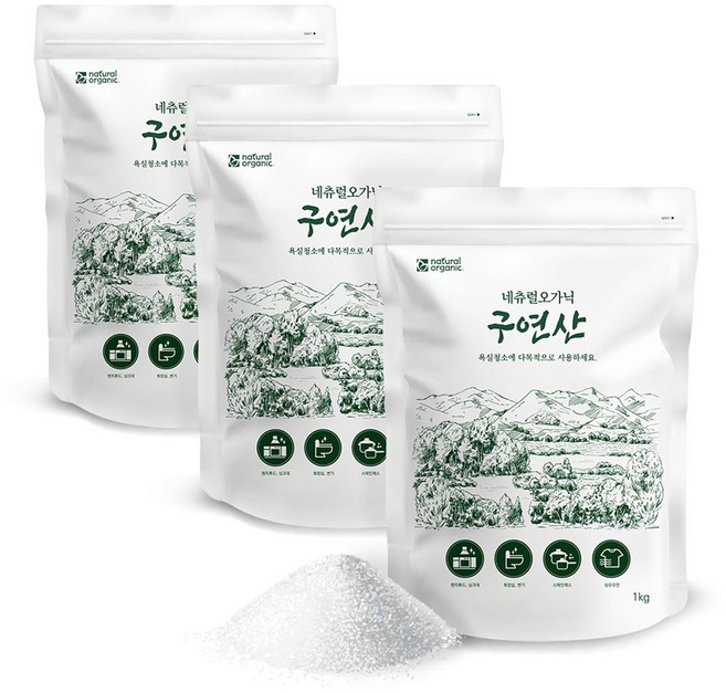 구연산 100%식품첨가등급 욕실 물때제거 섬유유연 다목적 세정제 3kg, 구연산 3kg, 1개