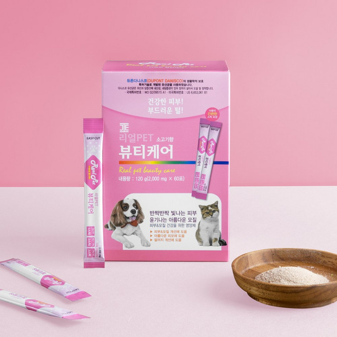 리얼펫 강아지 영양제 60포, 1개, 피부/피모