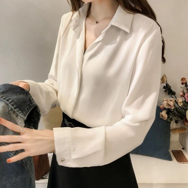 JDUDS 雪紡長袖襯衫 OL風上班族襯衫