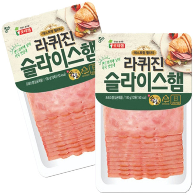 롯데 롯데햄 라퀴진 슬라이스햄 100g 5개