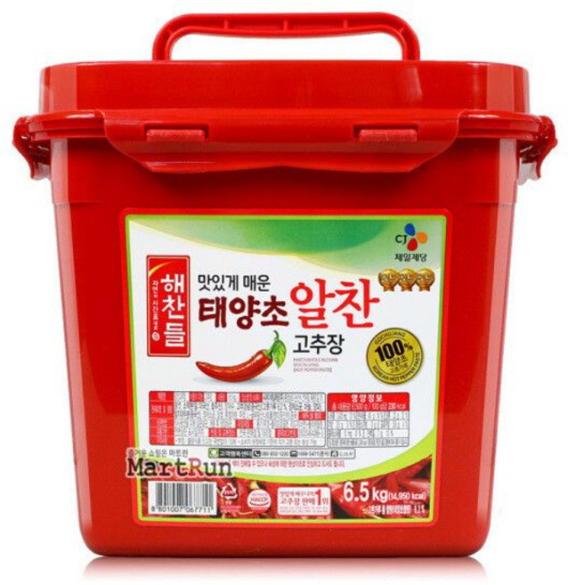 CJ 해찬들 태양초 알찬 고추장 6.5kg 대용량, 1개