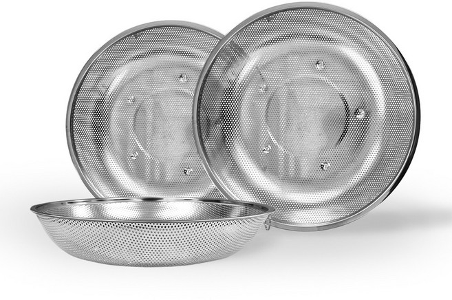 DAMDA 스텐 펀칭볼 야채바구니 타공 채반, 스테인레스, 1개