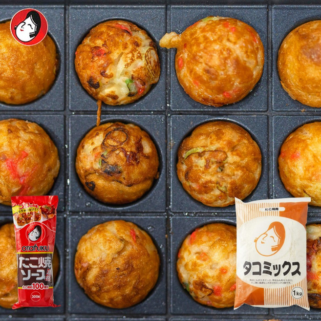 일본 타코야끼 전용 믹스 파우더 1kg+ 타코야끼 소스 300g 오타후쿠, 1개