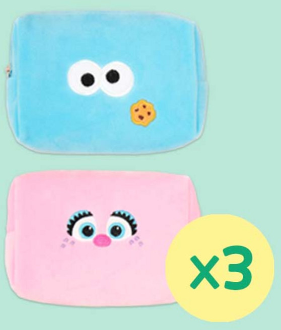 세사미스트리트 파우치 중형 / 파우치 가방 화장품가방 극세사파우치 엘모 쿠키몬스터