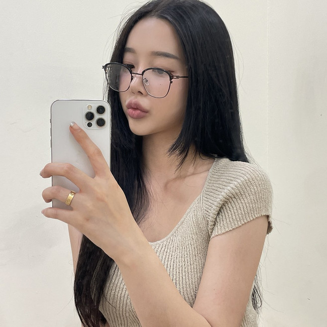 하리몽드 남녀공용 데일리 레트로 꾸안꾸 라운드 반뿔테 안경테