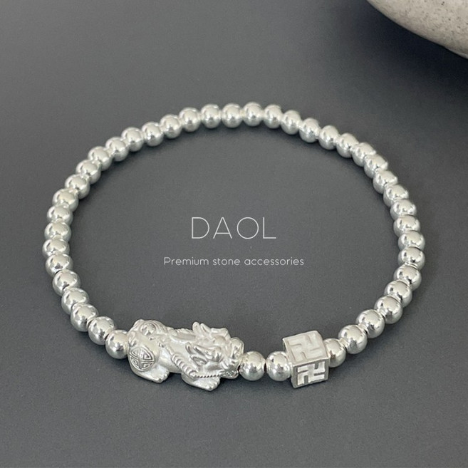 925실버 비휴 만자 재물운 사업운 행운 은볼팔찌