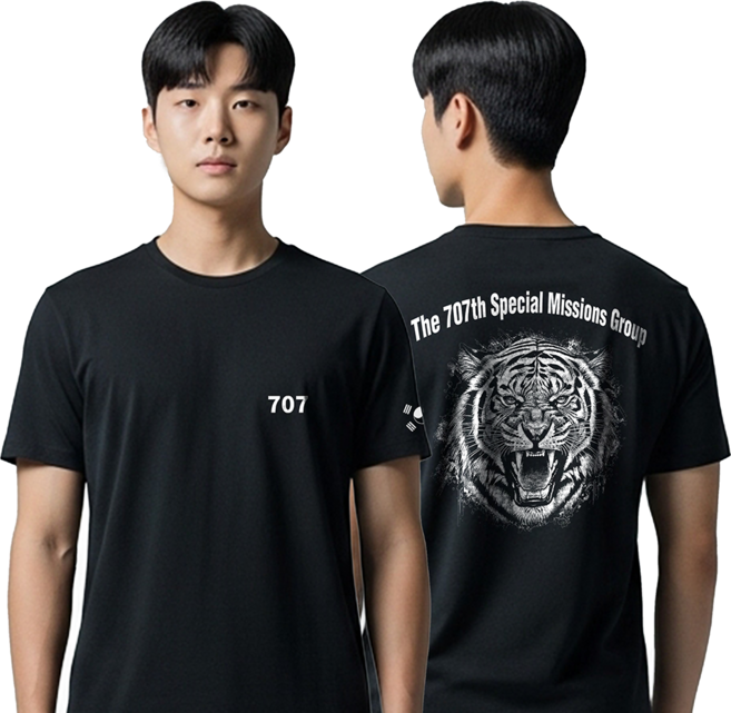 로크택티컬 707특수임무단 국산 KC인증 면 100% 티셔츠