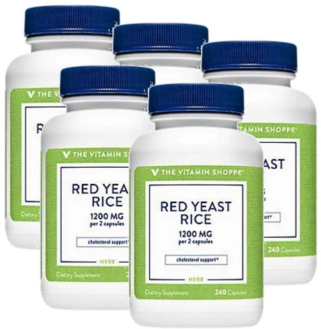 더비타민샵 레드 이스트 라이스 홍국 1200mg 캡슐 The Vitamin Shoppe Red Yeast Rice, 5개, 240정 - 쿠팡