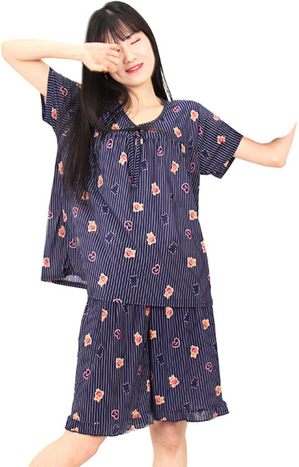 22SS 폭스 냉감 캐릭터 리본 반팔 잠옷 여성용