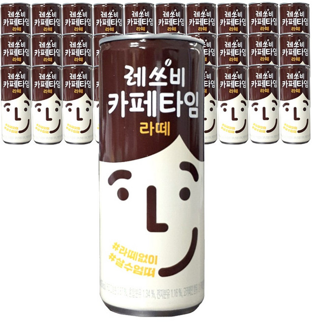 레쓰비 카페타임 라떼 240ml 30캔, 30개